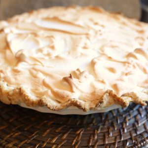 A pie with some type of meringue on top