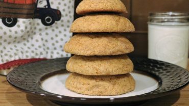 A stack of cookies on top of a plate.