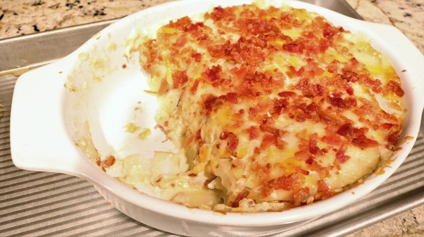 Cheesy Bacon Scalloped Potatoes - Chef Lorious